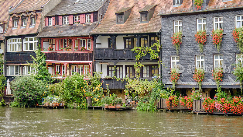 Bamberg, Klein Venedig -小威尼斯-沿着Linker Regnitzarm河(德国巴伐利亚)